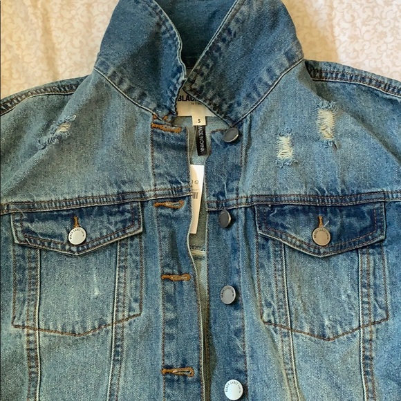 Black Label Distressed Denim/Jean’s Jacket w/ Tags - Picture 5 of 6